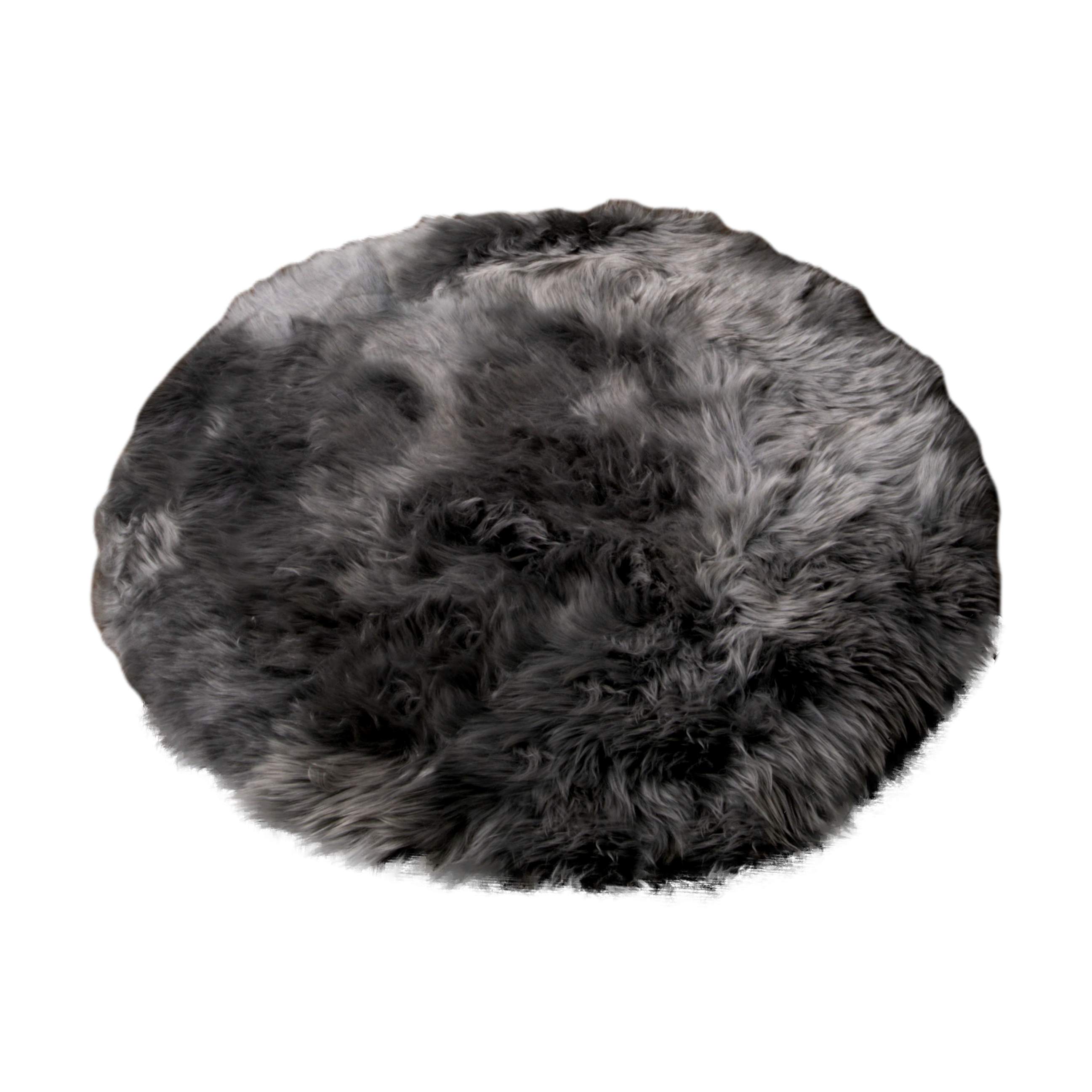 Grey Round Sheepskin Rug - 70cm